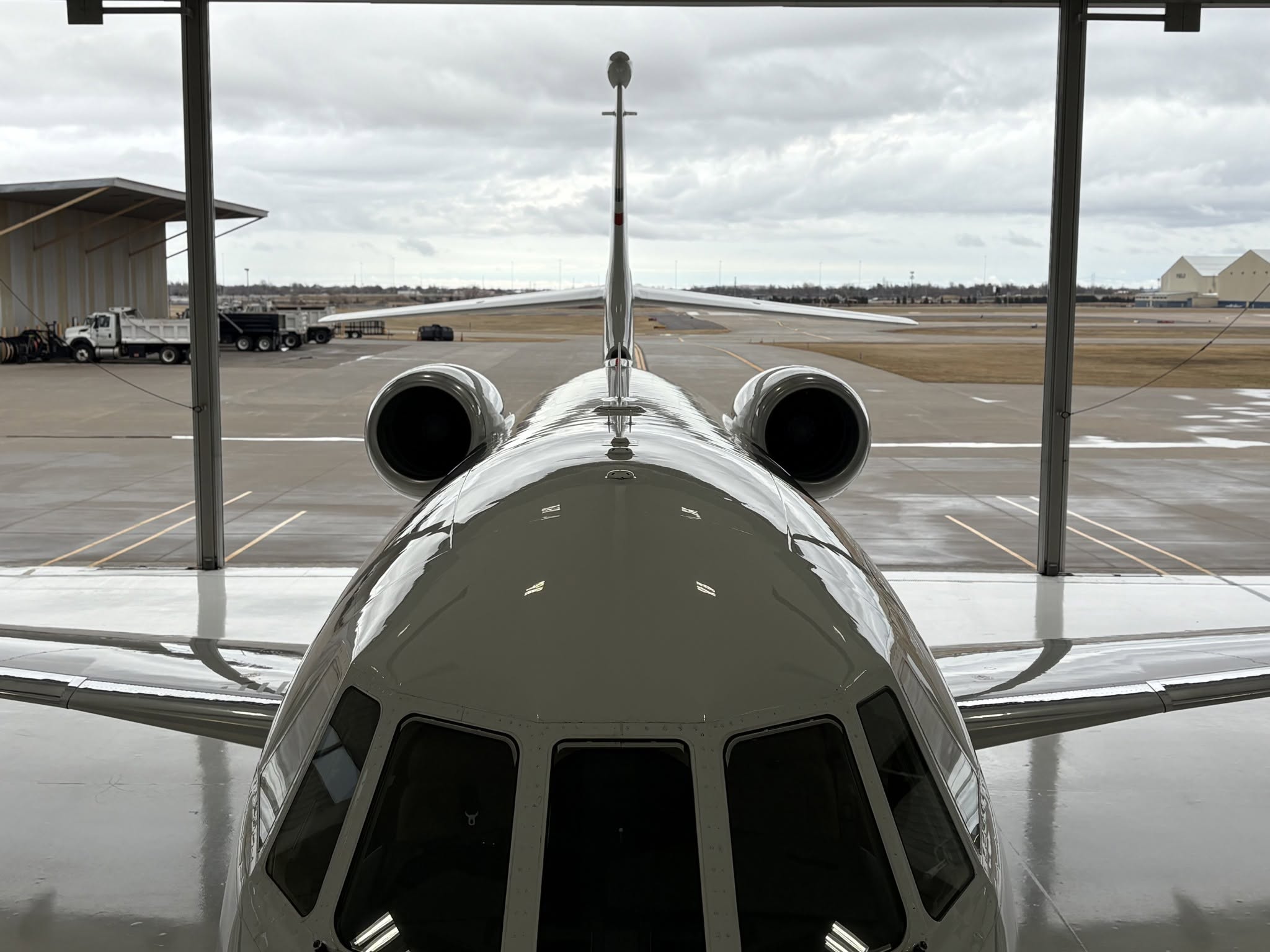 Permagard gloss across the top of an aircraft